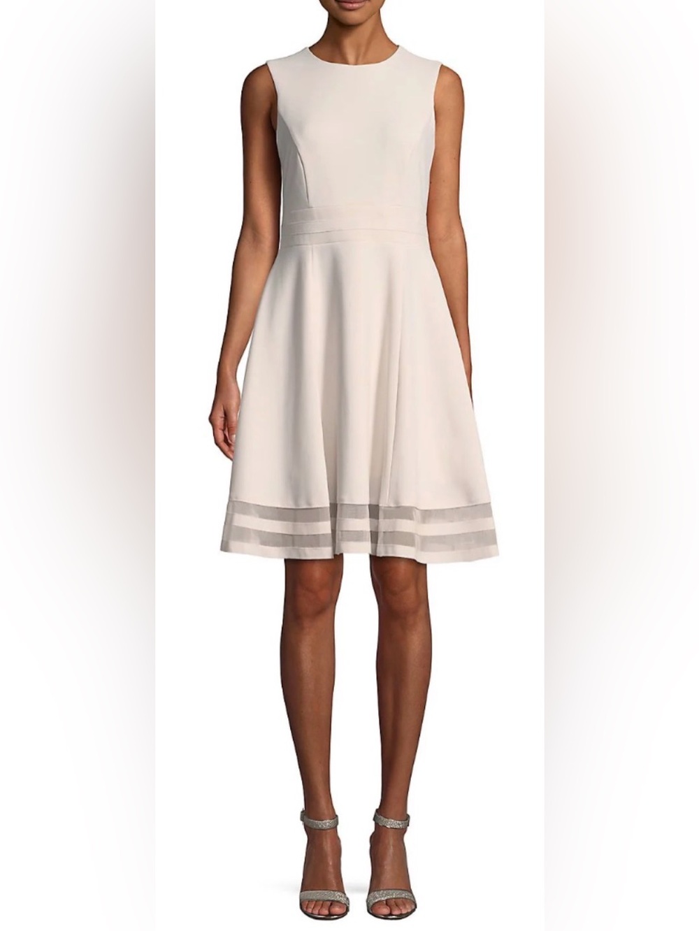EUC-Calvin Klein Cream Sleeveless Midi Dress, fresh from dry cleaners
